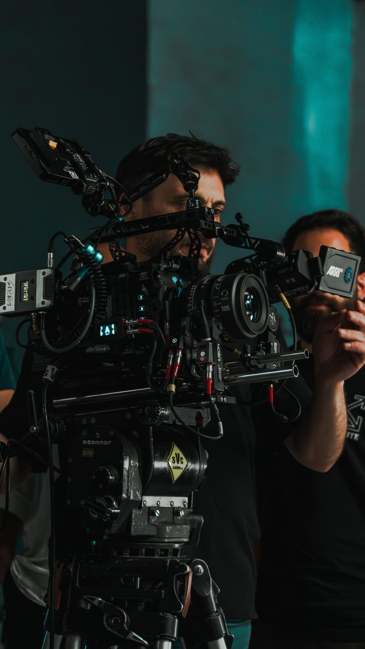 Film crew operating advanced cinema equipment during a commercial shoot in İstanbul, Türkiye.